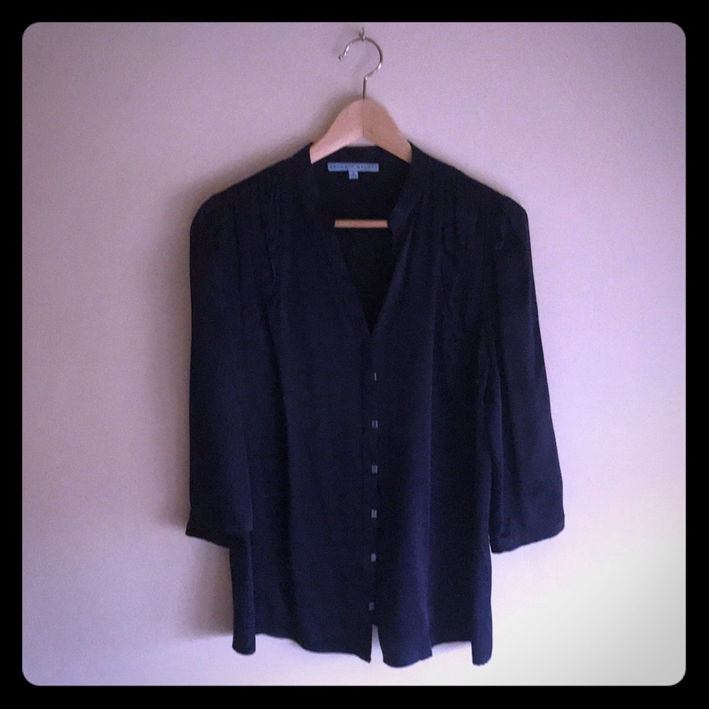 Antonio Melani navy silk blouse